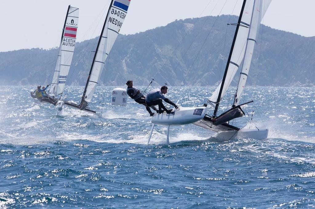 Nacra 17 - ISAF Sailing World Cup Hyeres 2013 Day 3 © Thom Touw http://www.thomtouw.com